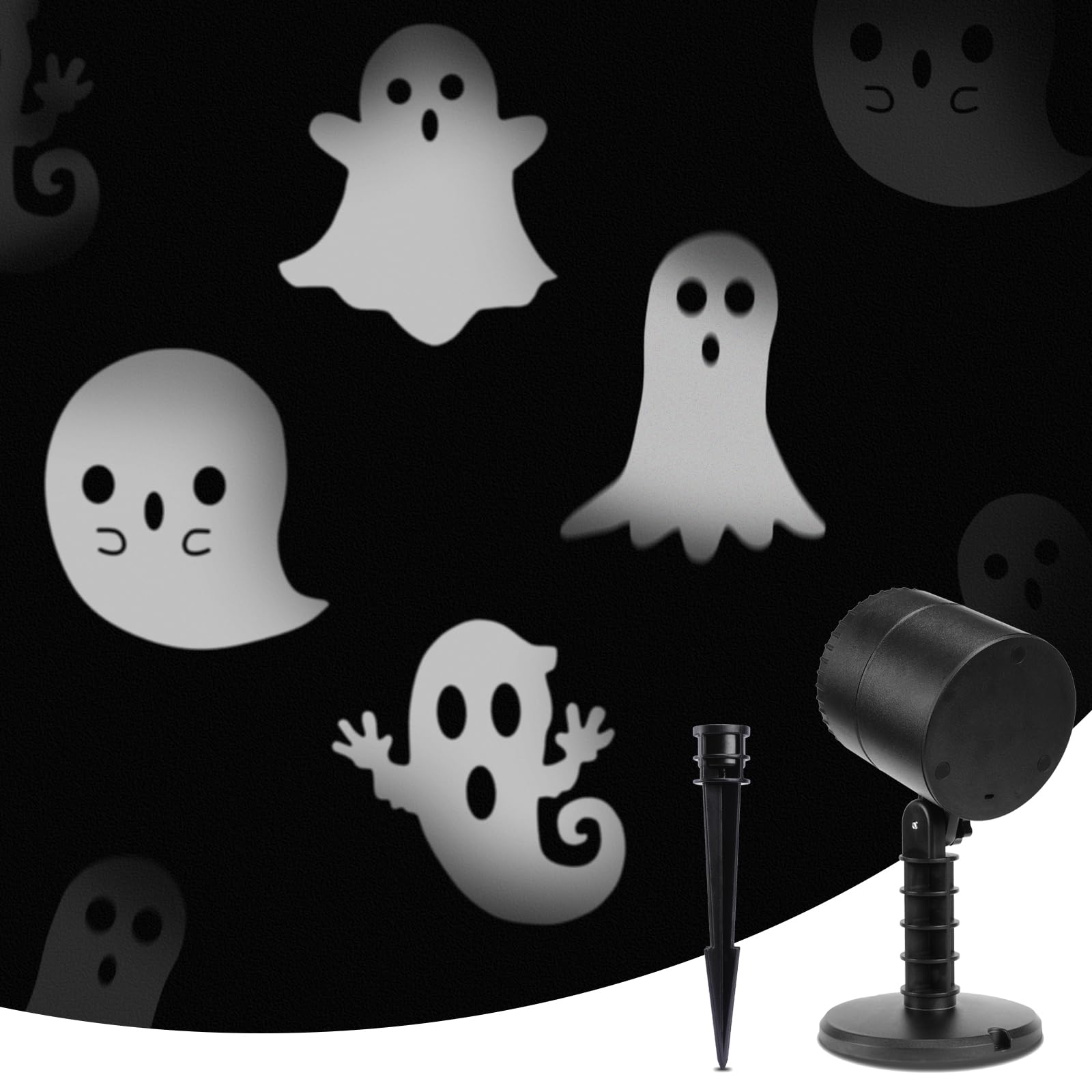 LED Halloween Ghost Projector – 6 Moving Ghost Patterns for Indoor & Outdoor Spooky Lighting