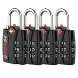 Heavy Duty TSA Approved Luggage Lock with Open Alert Indicator, 3-Digit Combination Travel Security Lock for Suitcases & Bags