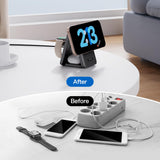 Foldable 3-in-1 Magnetic Wireless Charging Station for iPhone, Apple Watch & AirPods – Portable Fast Charging Stand with 18W Adapter
