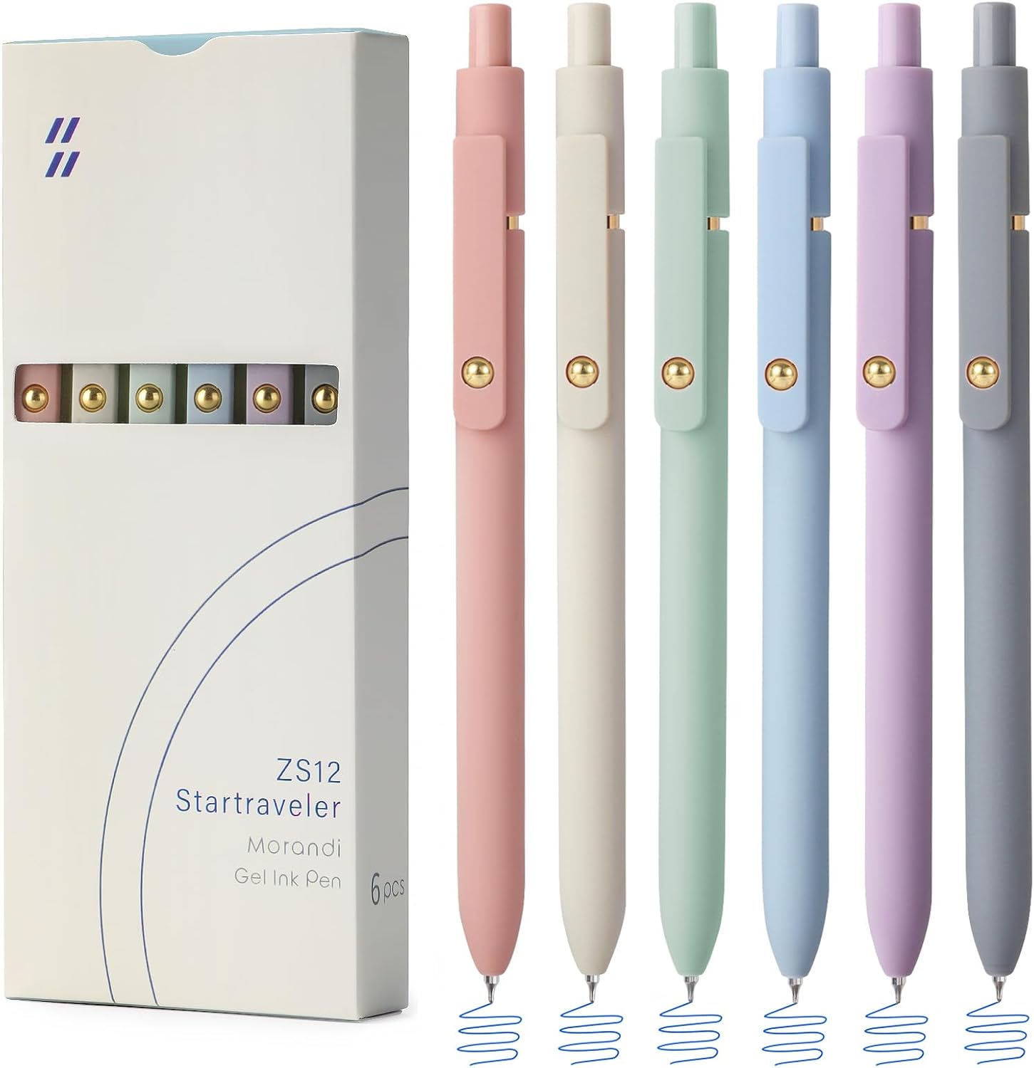 6-Pack Quick-Dry Multicolor Gel Pens with 0.7 mm Tips