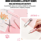 Pink Cat Paw 10-Piece Stationery and Desk Tool Set