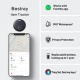 Bestray Bluetooth Smart Tracker Tag for Apple Find My, Waterproof Item Locator with 100dB Alert and Global Tracking