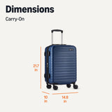 Amazon Basics 21-Inch Expandable Hardside Carry-On Luggage with Spinner Wheels – Navy Blue