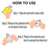 Heavy-Duty Adhesive Wall Hooks 24-Pack – Transparent 180° Rotating Stick Hooks, Waterproof & Oil-Proof (22 lb Max)