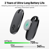 weTag Pro Bluetooth Tracker Tags 4 Pack, Apple Find My Compatible Item Locator with Sound Alert & Waterproof Design – Black