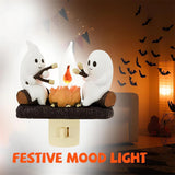 LEDeng Ghost Campfire Flickering Wall Light, Flicker Flame Halloween Wall Decoration, LED Faux Campfire Light, Halloween Indoor Decoration, Holiday Gifts