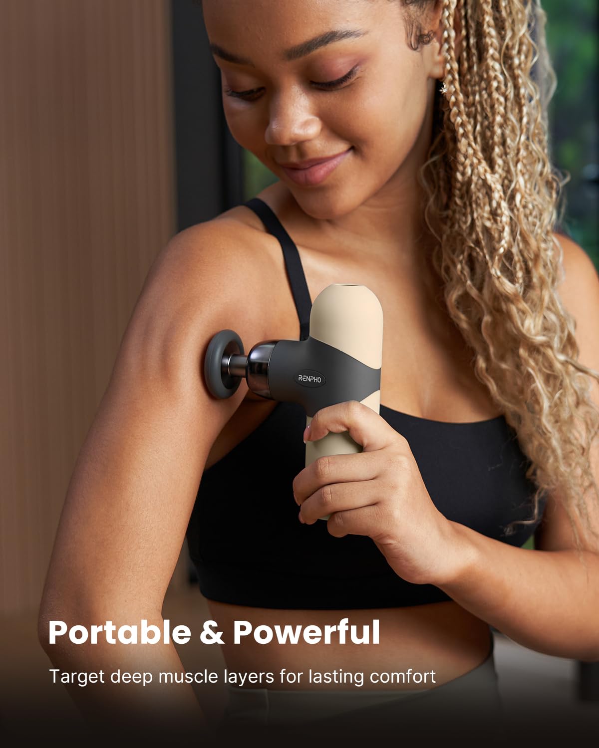 Mini Heated Massage Gun – Portable Deep Tissue Percussion Massager with Heat Therapy & 4 Intensity Levels