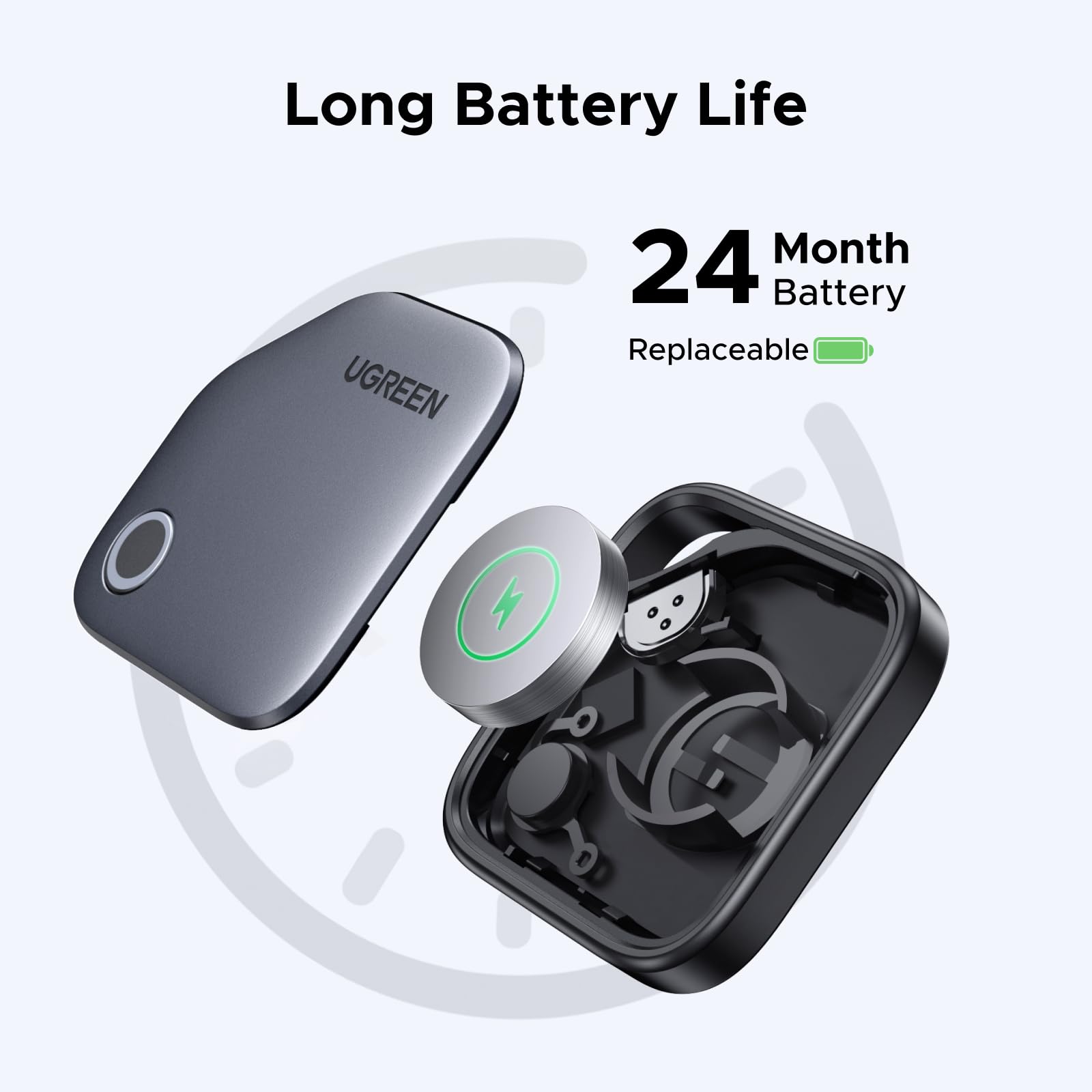 UGREEN FineTrack Air Tracker Tags (4-Pack) – Apple Find My Certified Bluetooth Item Trackers with 2-Year Replaceable Battery
