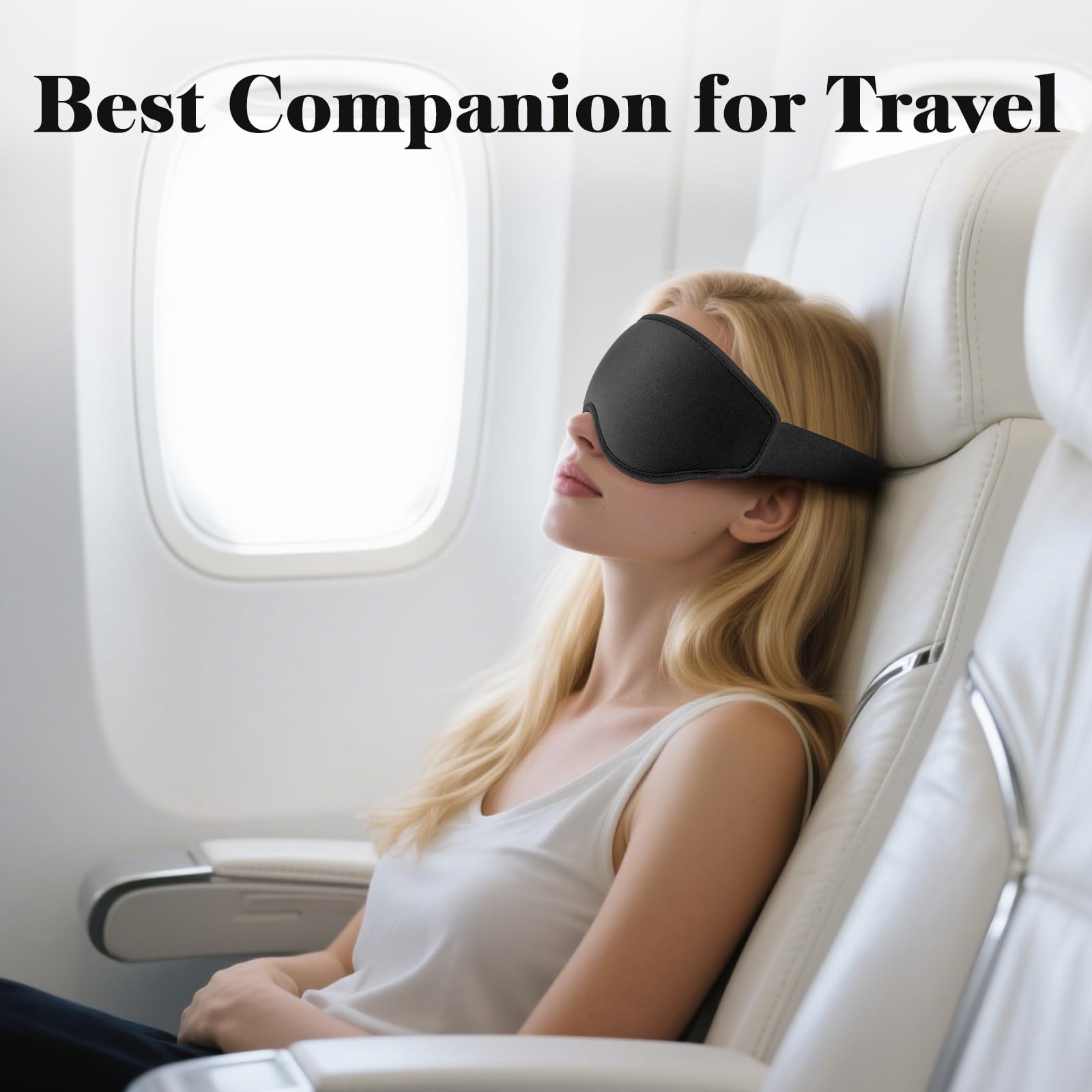 3D Contoured Sleep Mask with Memory Foam – 100% Light Blocking Comfortable Eye Mask for Travel, Meditation & Deep Sleep