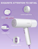 White Compact Foldable Handheld Garment Steamer 1000W Portable Travel Steam Iron with Ceramic Soleplate