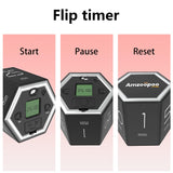 AMZOOPOO Magnetic Flip Cube Timer with Custom Countdown, Visual Display & Hands-Free Control – Black