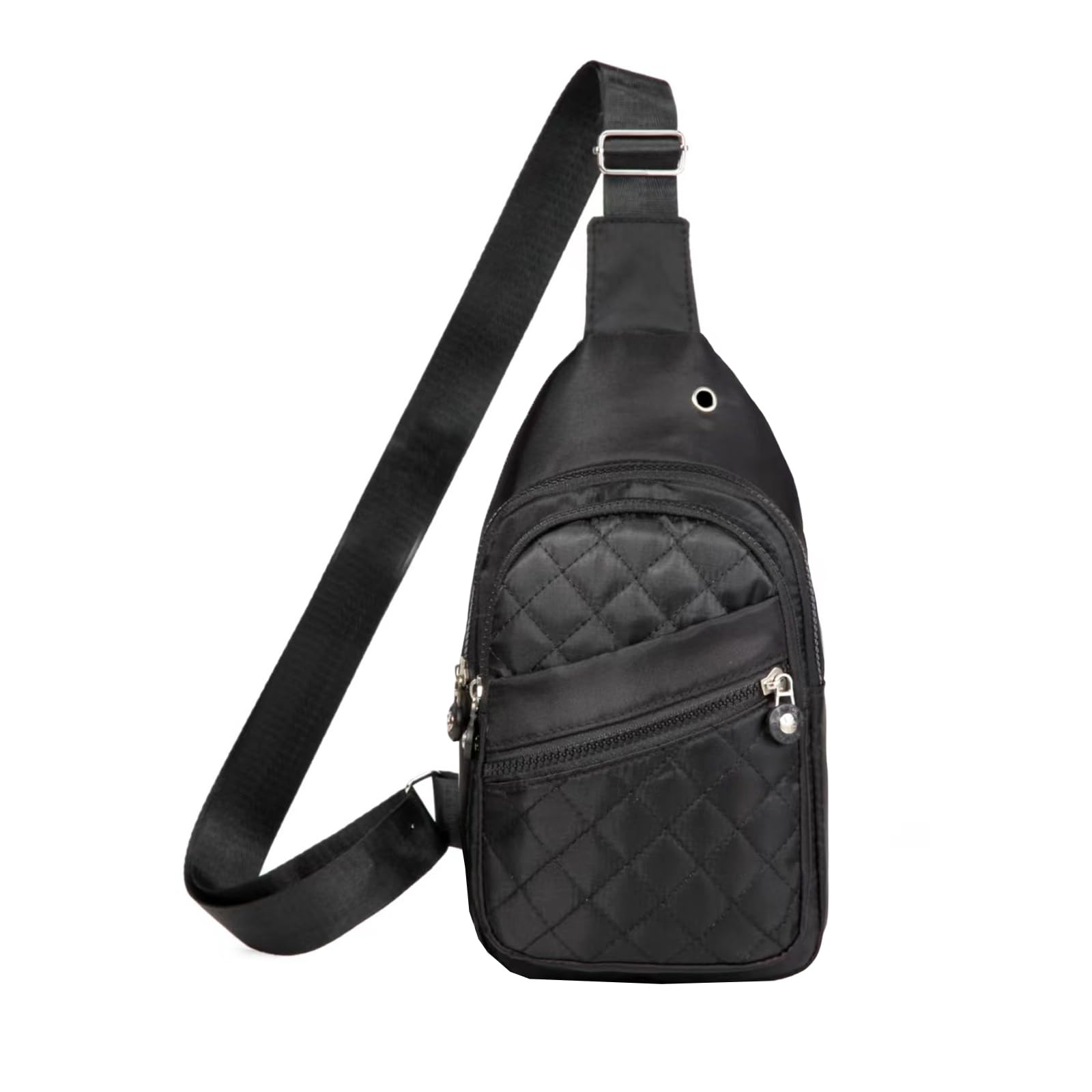 Evancary Compact Anti-Theft Sling Bag for Men & Women – Water-Resistant Crossbody Daypack (Black)