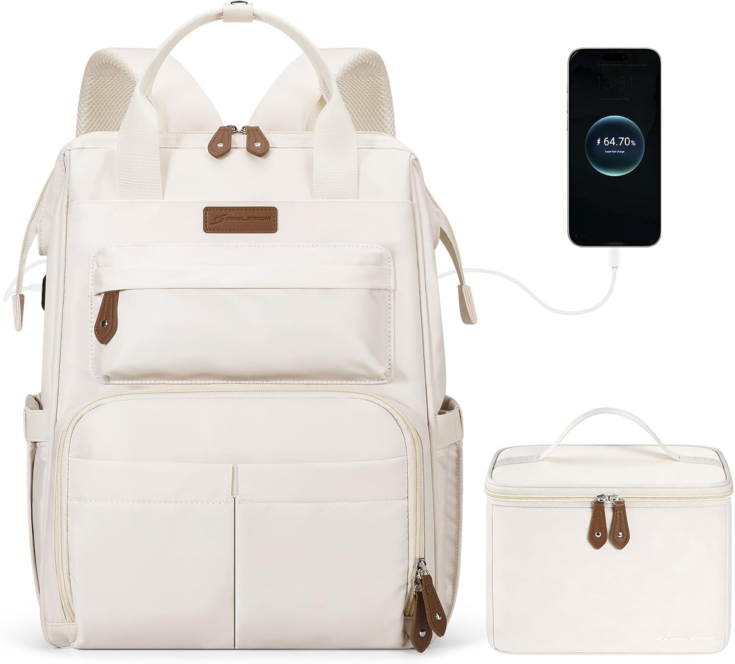 25L School & Work Laptop Backpack with Insulated Lunch Bag