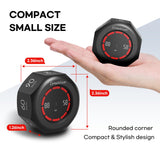 CREAVIVA Space Grey Flip Cube Pomodoro Timer with Visual Progress Bar, Silent Modes & USB-C Rechargeable Power