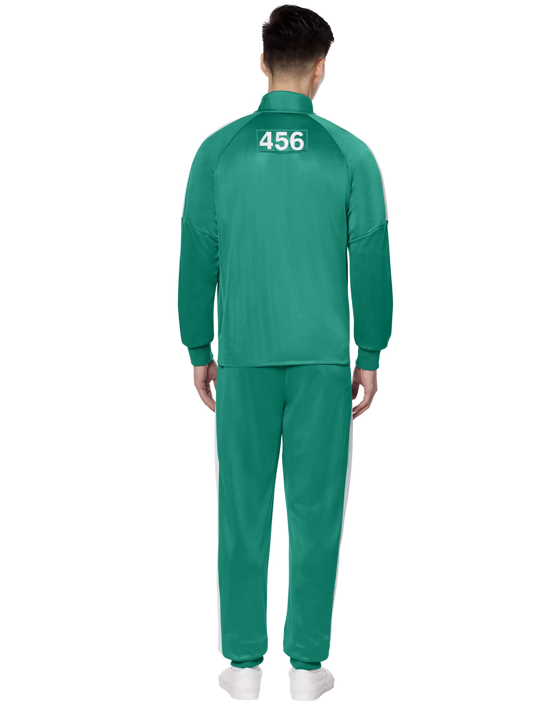 Adult Squid Game Player Costume – Official Green Tracksuit with Number Stickers for Halloween & Cosplay