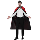Unisex Vampire Cape with Hood – Reversible Black & Red Dracula Cloak with Tattoo Scar (One Size)