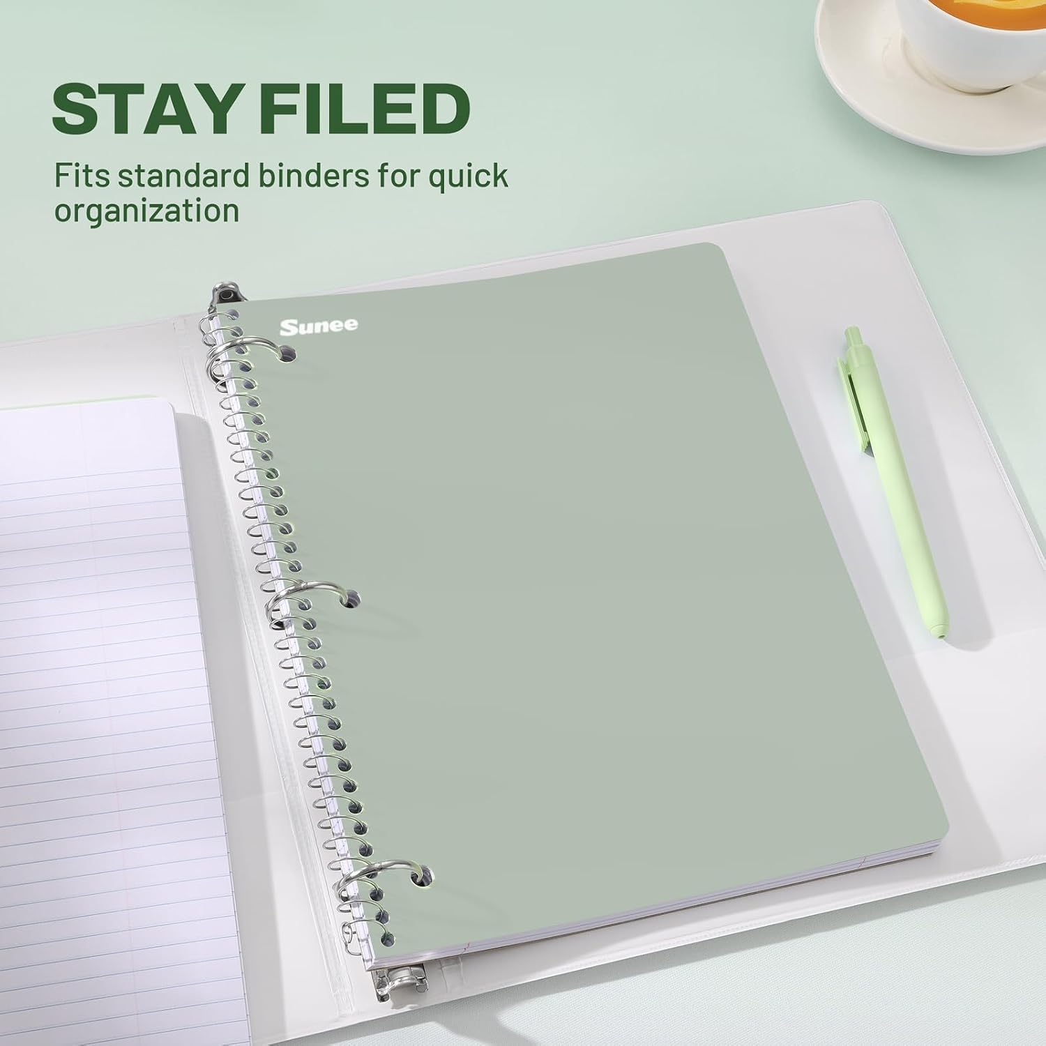 3-Pack Aesthetic College Ruled Spiral Notebooks