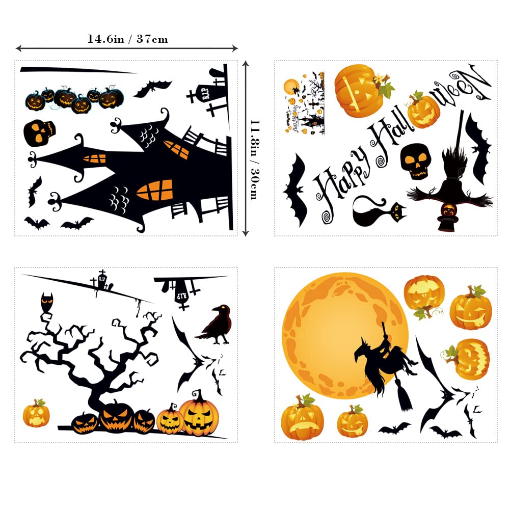Halloween Window Clings – Double-Sided Reusable Stickers for Glass Doors, Windows & Smooth Surfaces