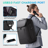 BANGE Anti-Theft Business Laptop Backpack – Waterproof Travel Backpack with USB 3.0 Fast Charging, Fits 17.3” Notebooks (Black)