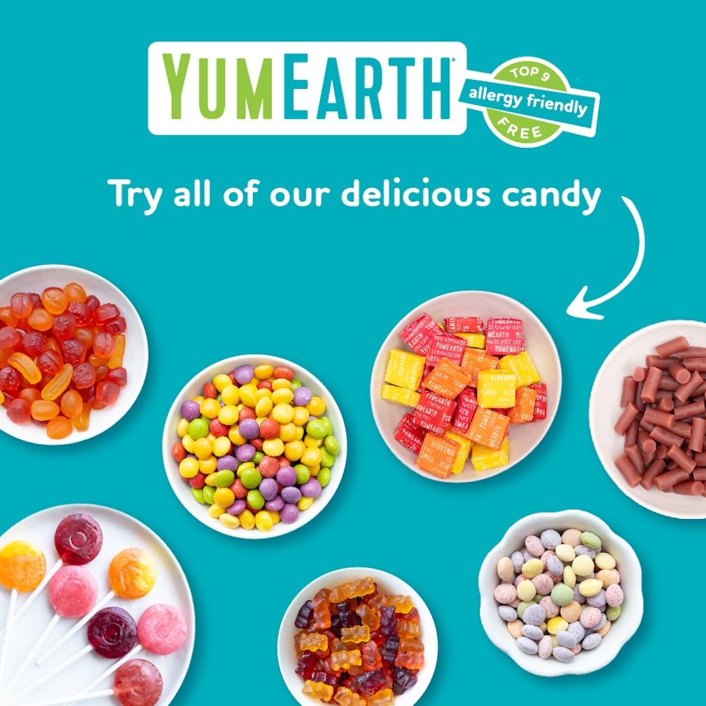 YumEarth Organic Halloween Candy Variety Pack – 20 Snack Bags of Vegan, Gluten-Free & Allergen-Free Fruit Treats 🍎🍋🎃