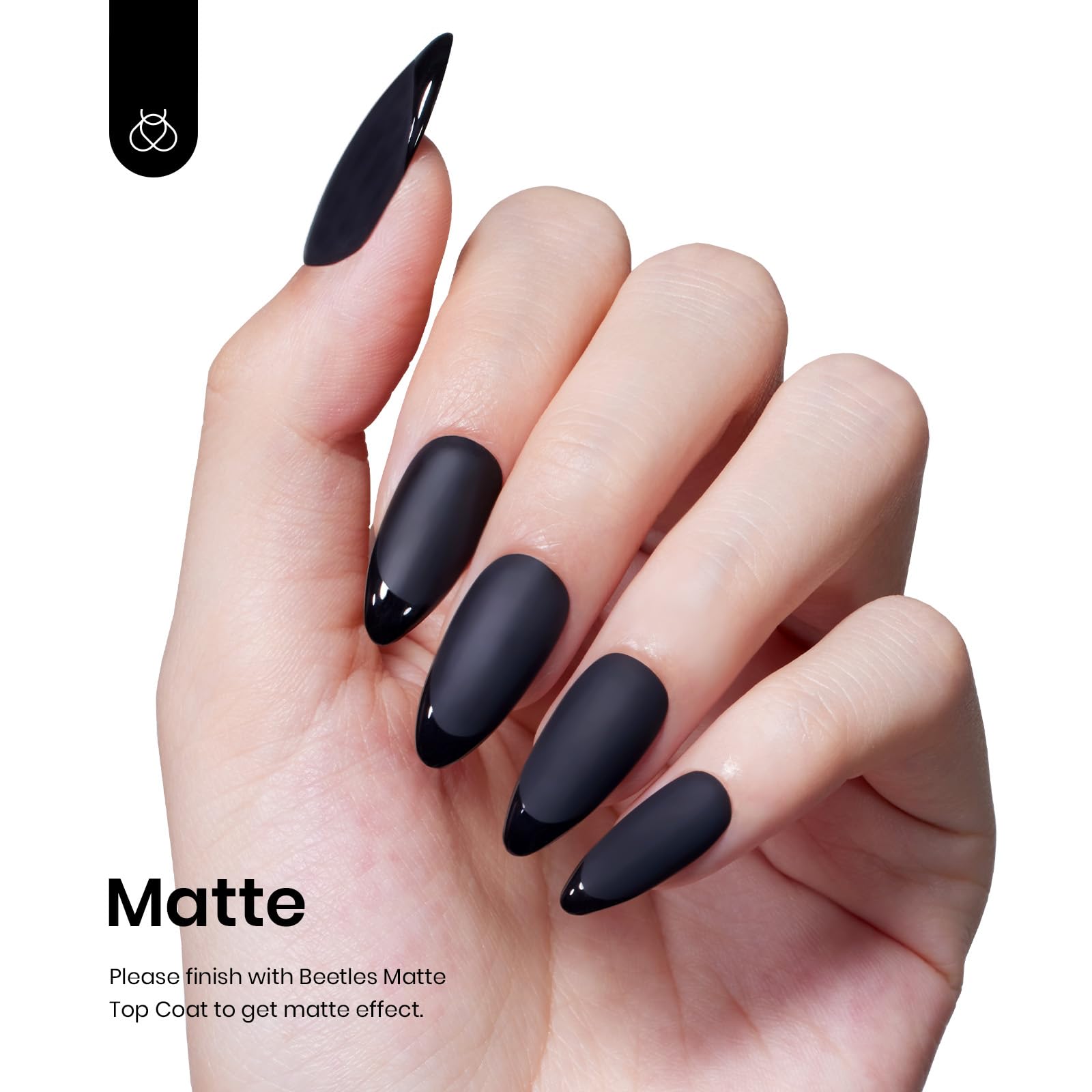 Audrey Black Gel Nail Polish – 15ml Long-Lasting UV/LED Soak Off Gel with High Gloss Finish