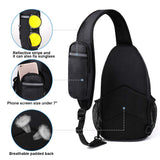 Waterfly Crossbody Sling Backpack – Travel & Hiking Chest Bag, Black