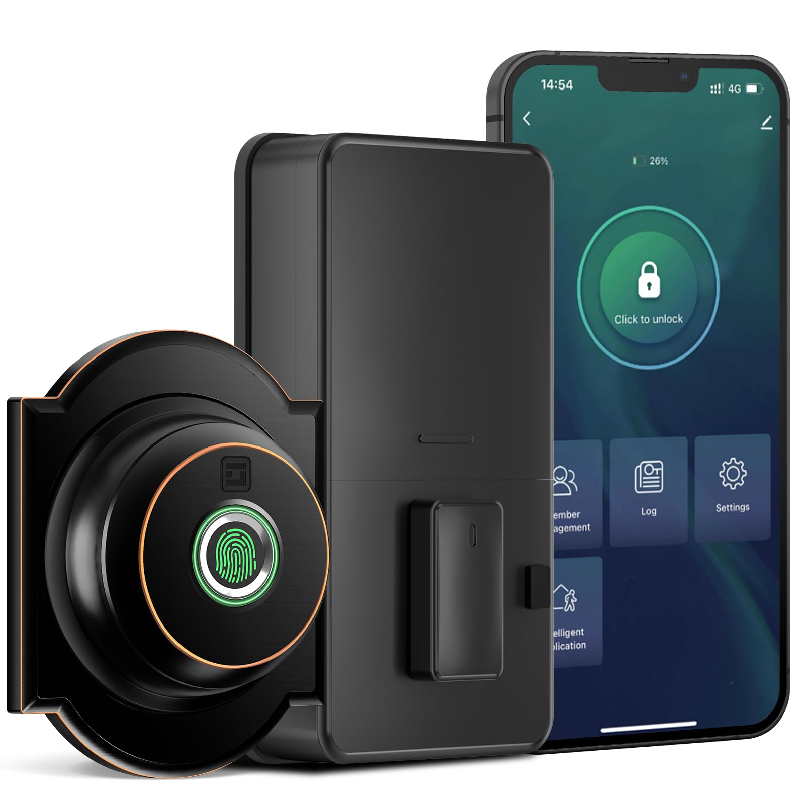 Smart Fingerprint Door Lock with Bluetooth App Control, Keyless Entry Deadbolt, Auto Lock Security System for Front Doors