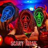 Red Skull Latex Halloween Mask – Full Head Horror Mask with Shroud, Breathable & Comfortable Scary Costume for Adults