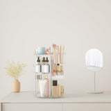Rotating Makeup Organizer with 8 Adjustable Layers – 360° Spinning Cosmetic & Skincare Storage Carousel (Clear)