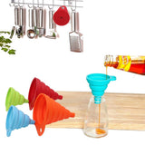 Collapsible Silicone Funnel Set – Heat Resistant Kitchen Funnels (4 pcs)