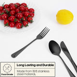 Reusable Travel Utensil Set with Case – Stainless Steel Fork, Spoon, Knife & Chopsticks Portable Cutlery Kit for Work, Camping & Lunch (Black)