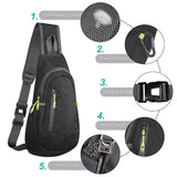 Lightweight Sling Bag Crossbody Backpack – Compact Chest & Shoulder Daypack for Travel, Gym & Outdoor Sports (Black)