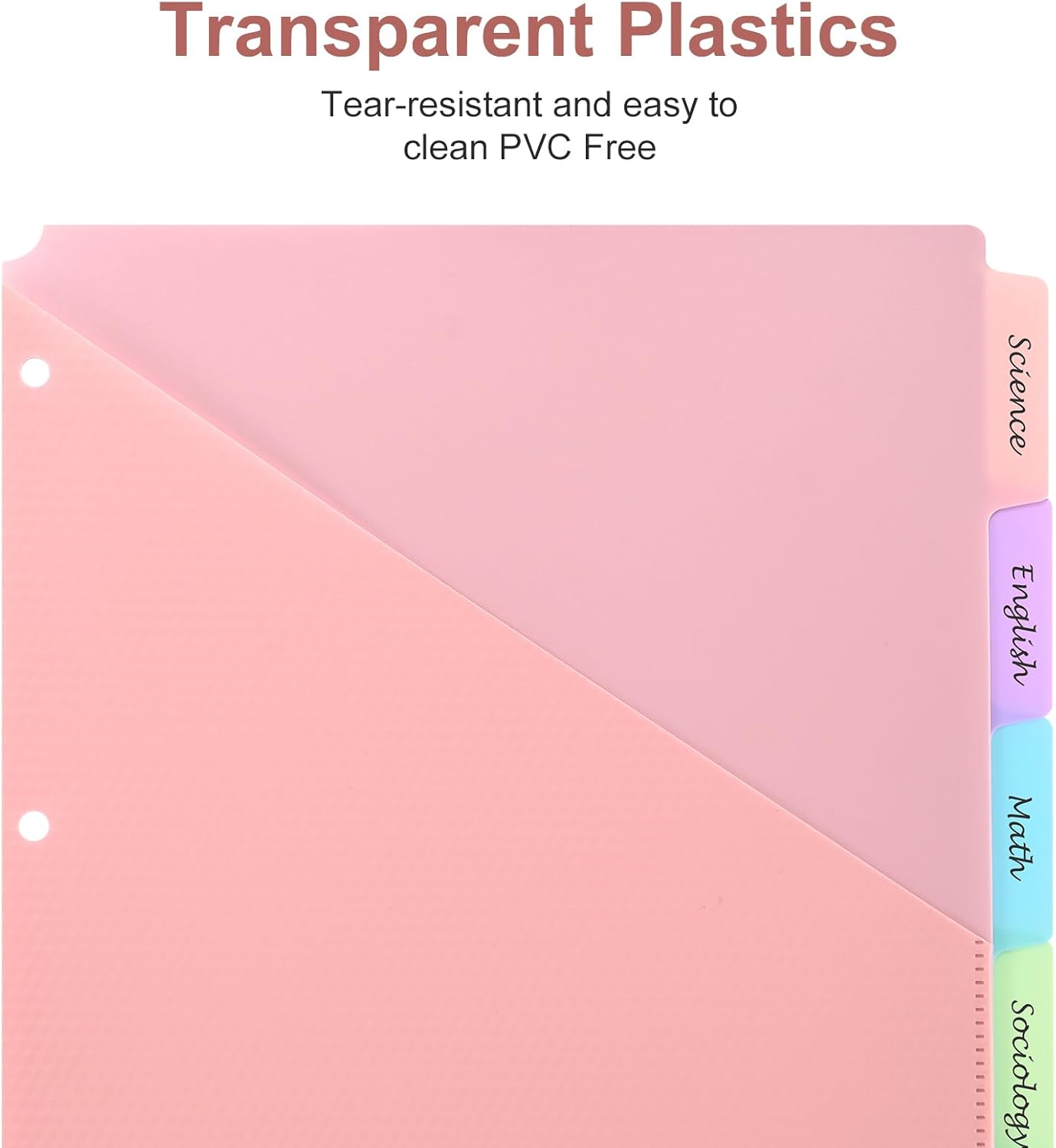 5-Piece Pastel Pocket Binder Divider Set