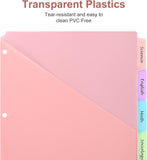 5-Piece Pastel Pocket Binder Divider Set