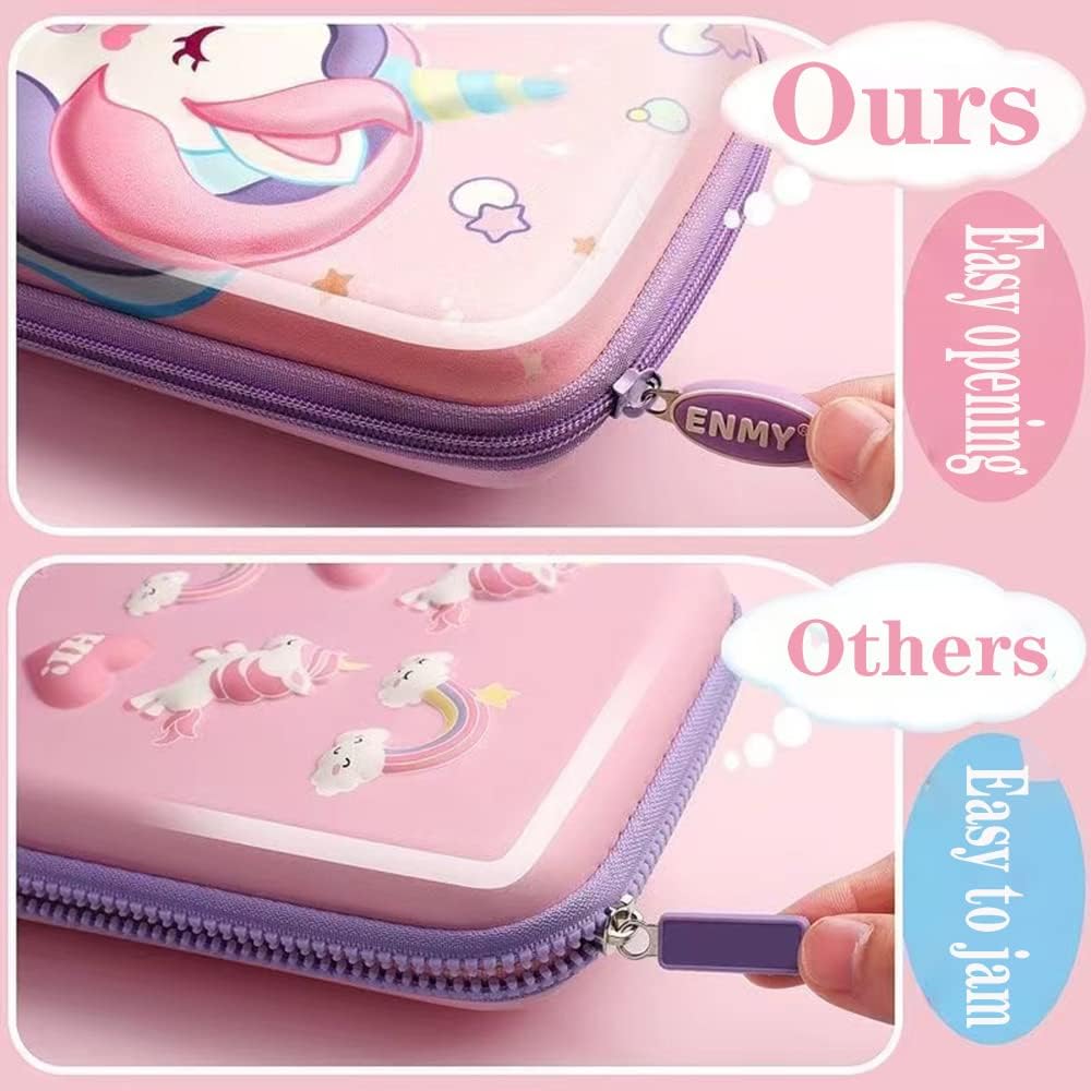 Pink 3D EVA Pencil Case Set with 60-Pen Capacity
