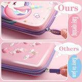 Pink 3D EVA Pencil Case Set with 60-Pen Capacity