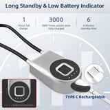 Bluetooth Fingerprint Cable Padlock with App Control, USB-C Rechargeable Smart Security Lock for Luggage, Locker & Travel Gear