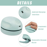 Portable USB Desktop Vacuum Cleaner Mini Table Dust Sweeper with Detachable Nozzle & Brush – Quiet Strong Suction Green