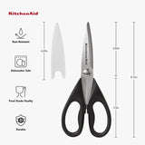 Heavy-Duty Stainless Steel Kitchen Shears with Soft Grip & Blade Guard