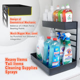 Everie Height-Adjustable 2-Tier Pull-Out Under-Sink Organizer – Heavy-Duty Metal Slide Shelf System