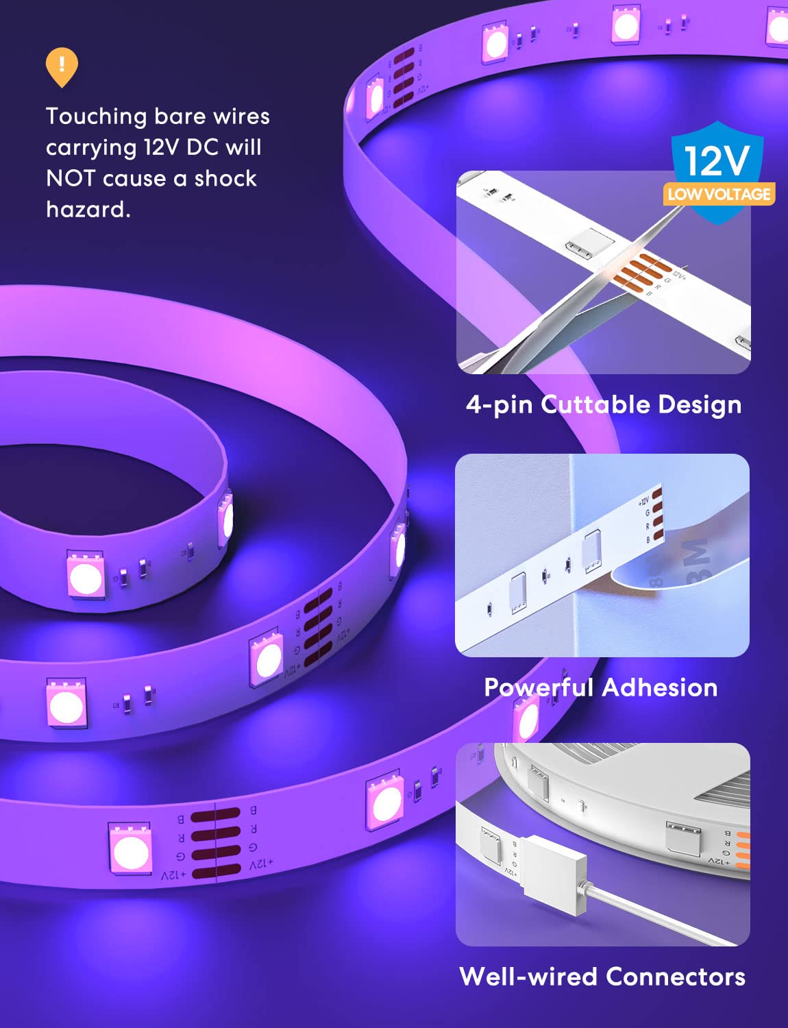 Meross 16.4ft Smart RGB LED Strip – Apple HomeKit, Alexa & Google Compatible WiFi Light