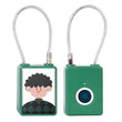 Portable Fingerprint Cable Padlock with USB Rechargeable Battery, Biometric Security Lock for Gym Locker, Backpack & Travel
