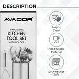 10-Piece Stainless Steel Kitchen Tool Set – Heavy Duty, Dishwasher Safe & Durable