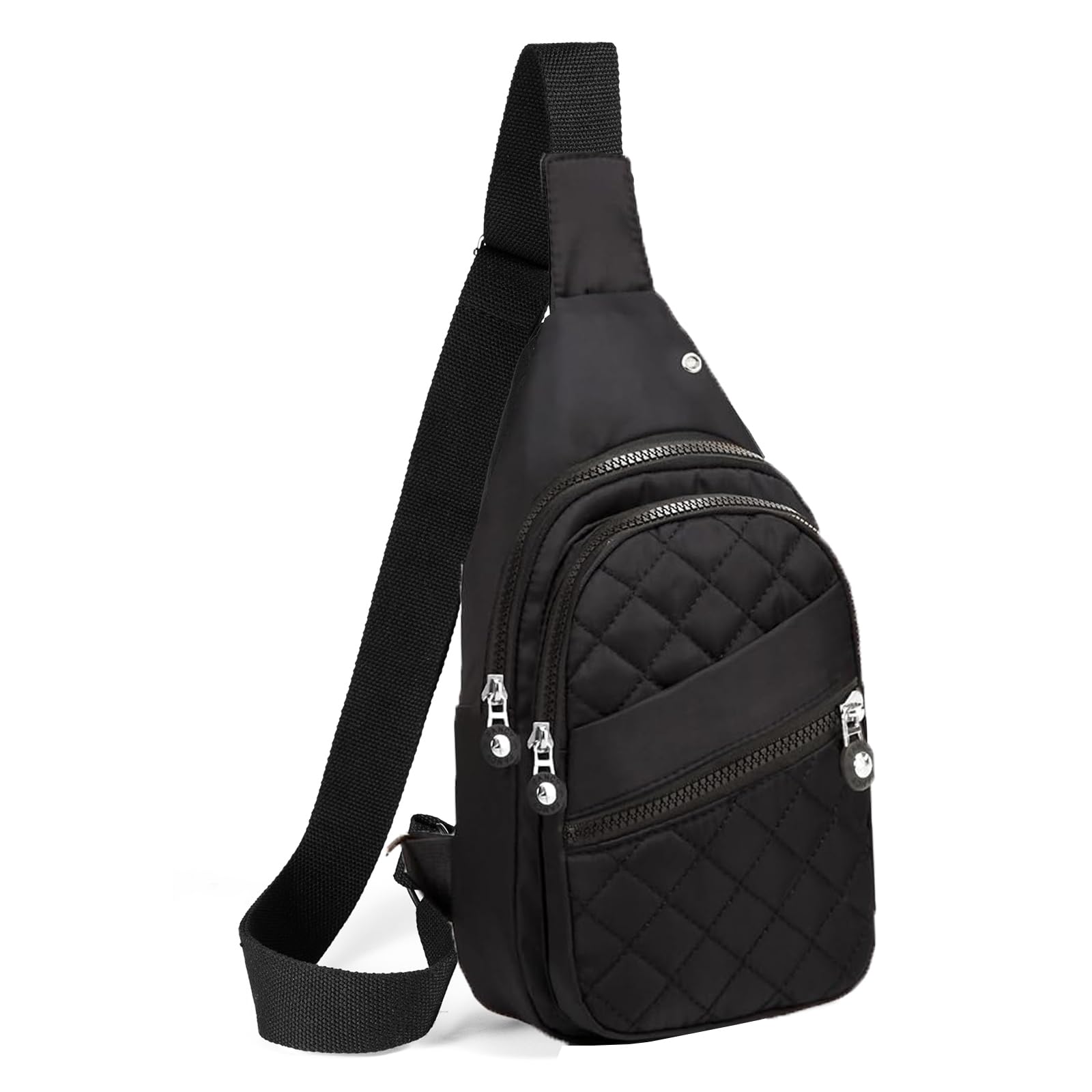 Evancary Compact Anti-Theft Sling Bag for Men & Women – Water-Resistant Crossbody Daypack (Black)