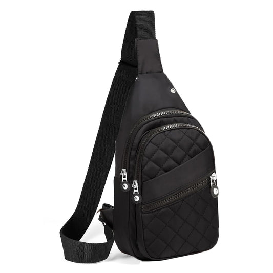 Evancary Compact Anti-Theft Sling Bag for Men & Women – Water-Resistant Crossbody Daypack (Black)