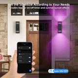 Modern RGB Smart Outdoor Wall Sconce – Up & Down Rectangle Light with Alexa & App Control