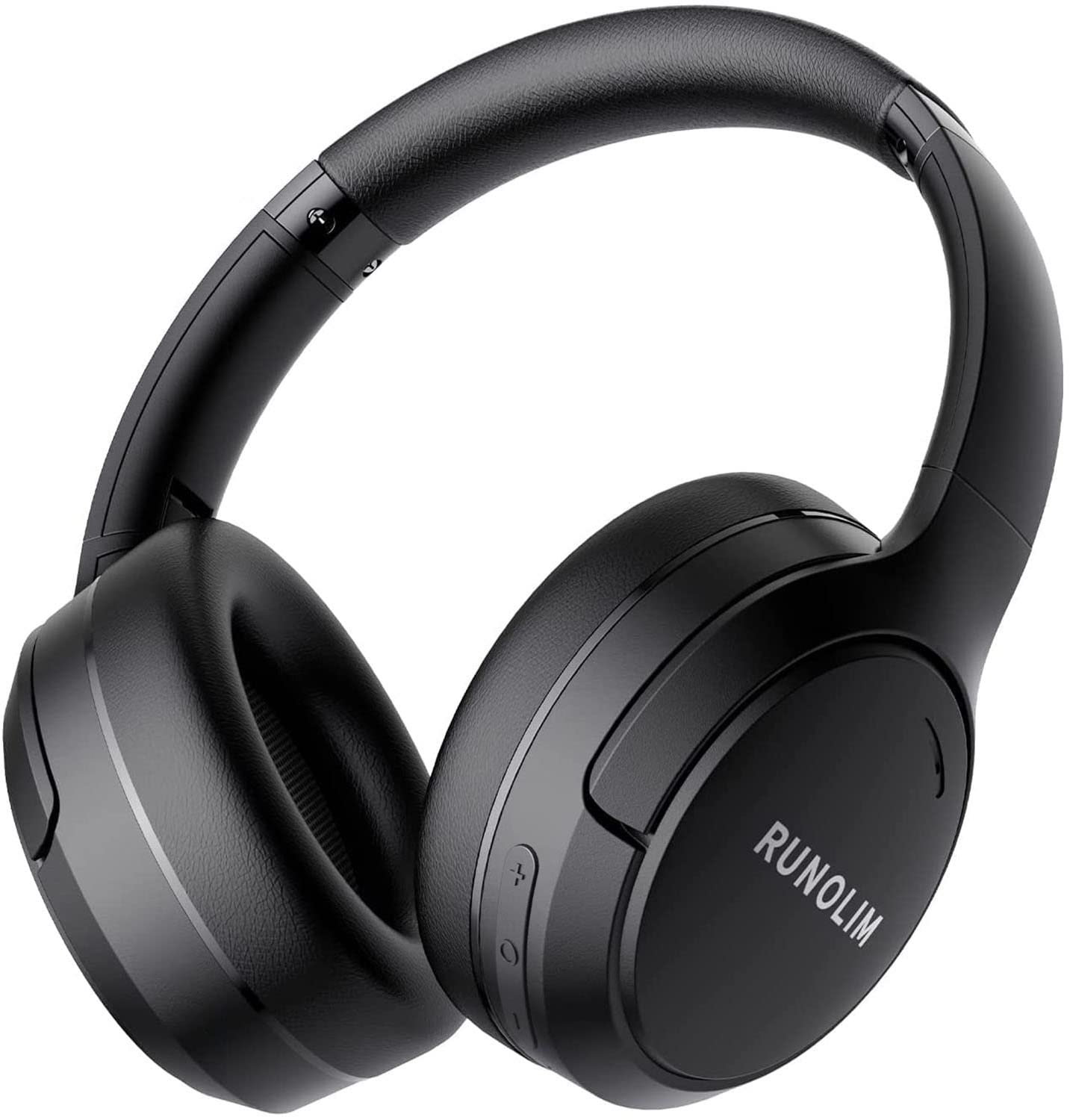 RUNOLIM Active Noise Cancelling Wireless Headphones with 70H Playtime & Hi-Fi Sound – Foldable Bluetooth Over-Ear Headset Black