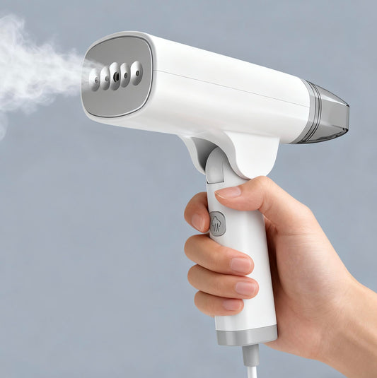 1300W White Portable Garment Steamer Iron 2-in-1 Fast Heat Travel Wrinkle Remover with Foldable Design