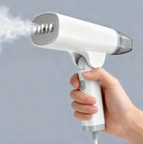 1300W White Portable Garment Steamer Iron 2-in-1 Fast Heat Travel Wrinkle Remover with Foldable Design