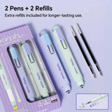 2-Pack Extendable 0.7 mm Black Gel Pens with Refills